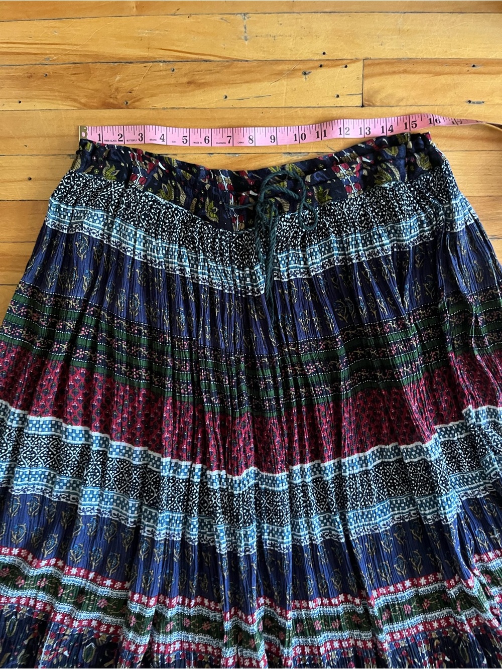 90s/Y2K Vintage Bohemian Print Full and Flowy Maxi Peasant Skirt M/L Whimsigoth - Picture 8 of 9